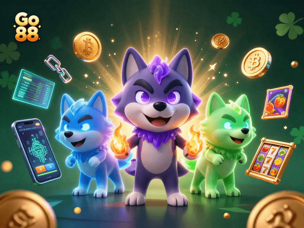 Engage in thrilling gameplay at Go 88 with ghostly wolves and crypto-rich casino elements.
