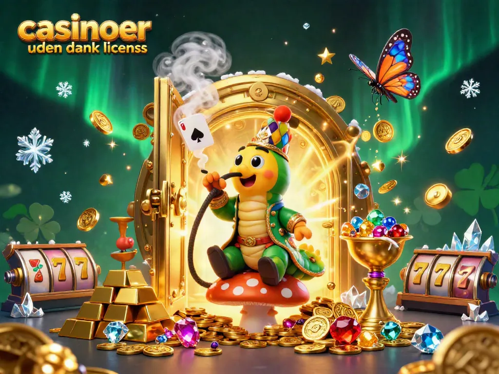 Experience exciting gameplay with casinoer uden dansk licens in this vibrant 3D casino scene featuring slot elements.