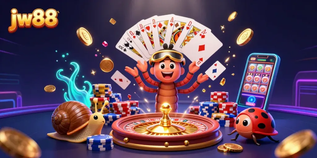 Experience exciting gameplay at jw88 with a cartoony dealer and stunning casino elements.