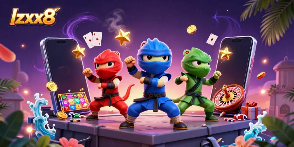 Engage in thrilling gambling action at lzxx8 with ninja chameleons and dynamic casino elements.