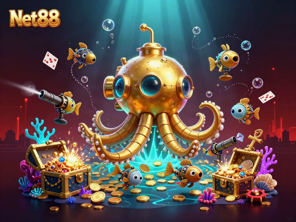 Experience thrilling online gaming at Net 88 with vibrant characters exploring golden treasures.
