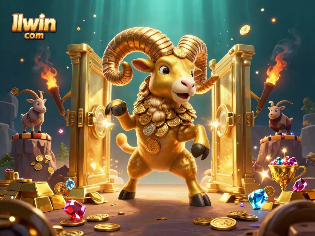 Experience thrilling gameplay at llwin com with vibrant golden visuals and dynamic casino elements.