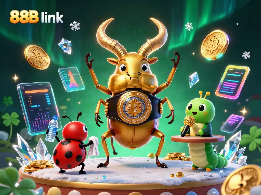Engage with the dynamic 88B link display illustrating a boxing beetle embedded in a vibrant casino scene.