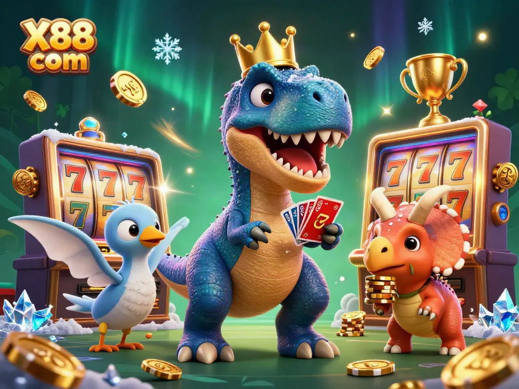 Experience thrilling slot action at X88 com with fun cartoon characters and dynamic casino elements.
