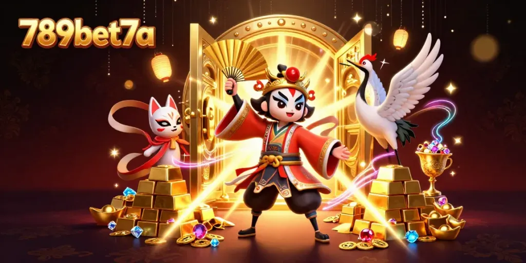 Join the gaming excitement at 789bet7a with vibrant 3D casino characters and treasures.