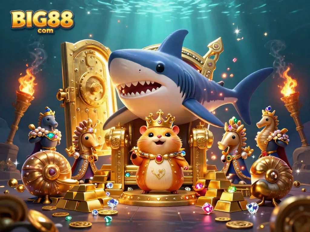Experience thrilling rewards at BIG88 com with a vibrant underwater kingdom showcasing casino elements.