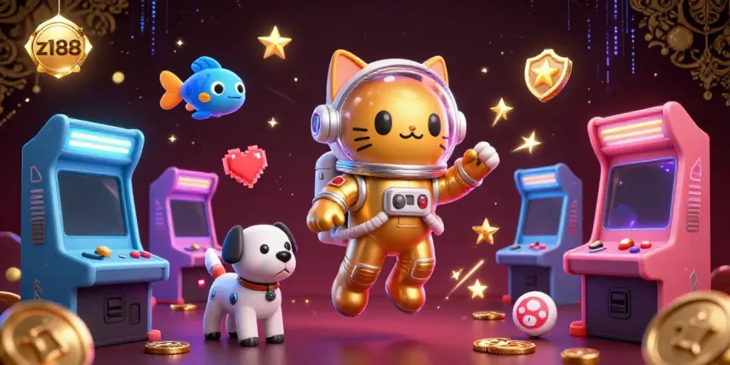 Experience thrilling gameplay at z188 with a vibrant, colorful 3D casino universe.
