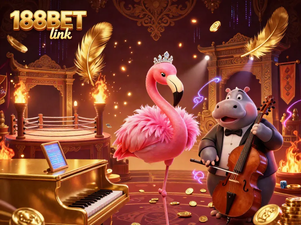Engage with 188BET link while enjoying vibrant casino entertainment featuring lively cartoon characters.