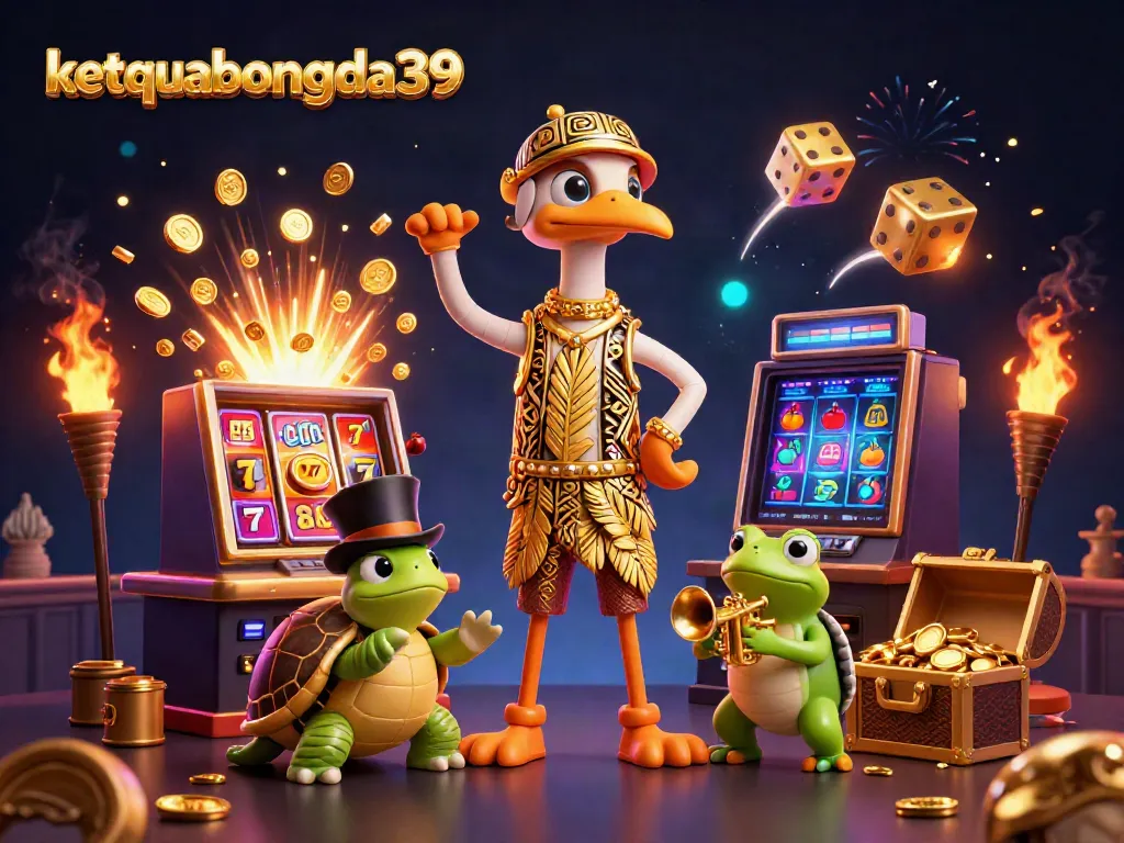 Experience thrilling gaming at ketquabongda39 with vibrant characters and explosive casino elements.