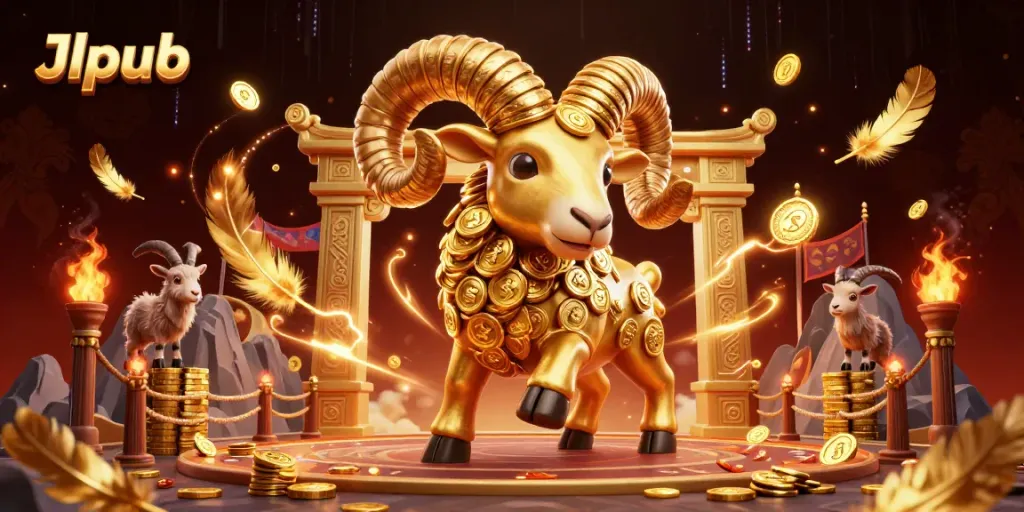 Experience thrilling action with Jlpub's animated golden ram at the dynamic betting arena.