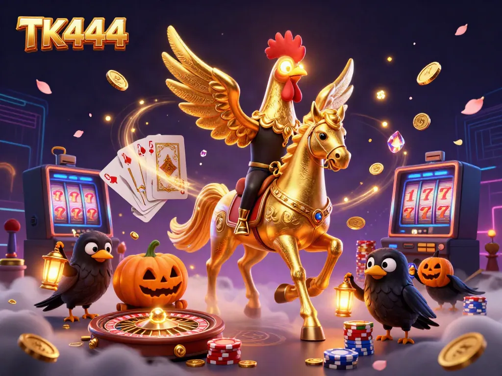 Experience thrilling wins at TK444, featuring dynamic casino elements and engaging characters.